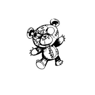 Imagem de Tatuagens temporárias, brinquedo de urso demoníaco, tatuagens de urso, duram de 1 a 2 semanas, são resistentes à água, resistentes, parecem tatuagens reais,13,5 x 10,5 cm