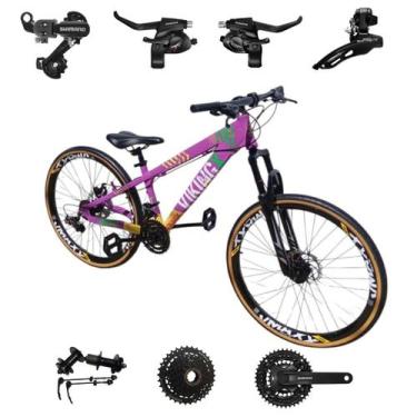Imagem de Bicicleta Vikingx 24v Aro 26 Tuff 25 Aluminio Shimano Mtb Freeride Sus