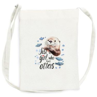 Imagem de BJDAMAI Mini bolsa de lona para adolescentes e meninas, pequena bolsa com alça de ombro para celular, chaves, batom, moeda!, Lontra