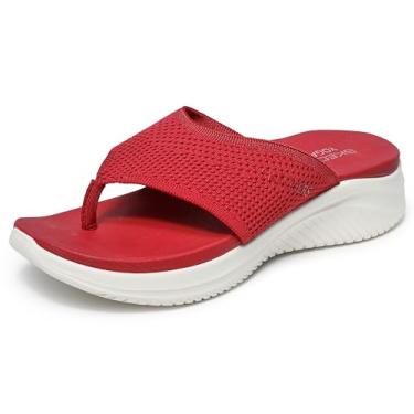 Imagem de Skechers Sandália feminina Ultra Flex 3.0-Coastal Aura, Vermelho, 39