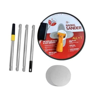 Imagem de Bothyi Sander de drywall redonda para tetos profissionais com 5 discos de lixamento 360 graus para projetos de pintura com luz, Vermelho