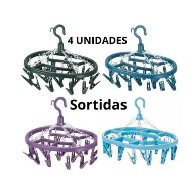 Imagem de Varal Oval Roupa Intíma Apartamento 18 Prendedores de Plástico Kit Com