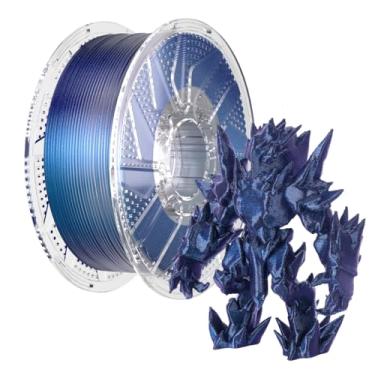 Imagem de Chitu Systems Filamento de impressora 3D Conjure Chameleon PLA, brilhante galáxia azul/verde/roxo/dourado, filamento de 1,75 mm, mudança de cor com luz, 1 kg/2,2 lb (A-Galaxy Blue-1kg)