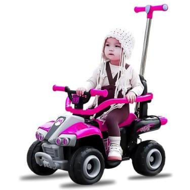 Imagem de Quadriciclo Infantil Elétrico Andador Menina Rosa Unitoys