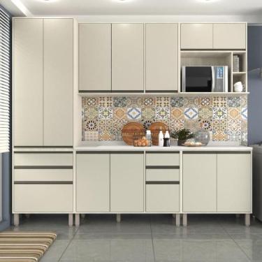 Imagem de Armário de Cozinha Completa Linea 270cm Nicho p/ Microondas - Casa Lar