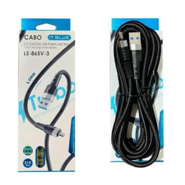 Imagem de Cabo Para Controle de Videogame Carregador Turbo 3 metros Micro-usb V8