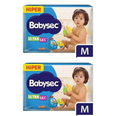 Imagem de KIT 2 Fraldas Infantil Babysec Hiper Tamanho M