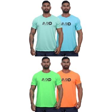 Imagem de Kit 4 Camiseta Tradicional Masculina MXD Dry 100% Poliéster Cor:;Tamanho:G;Gênero:Mascu...