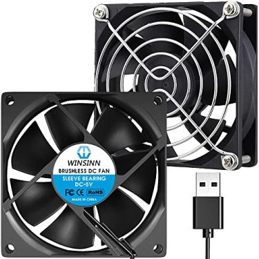 Imagem de Ventilador USB WINSINN 80mm 5V sem escovas 8025 80x25 mm para refrigeração faça você mesmo PC PC PC Coolers Radiators (pacote com 2 peças)