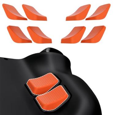 Imagem de PlayVital Conjunto de botão traseiro laranja para LCD Steam Deck, kit de proteção de botão de melhoria de aderência para OLED Steam Deck - 2 espessuras diferentes