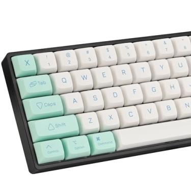 Imagem de Guffercty kred 137 teclas de perfil XDA 75% bonitas capas de teclado Ice Mint PBT para teclado mecânico (Ice Mint)