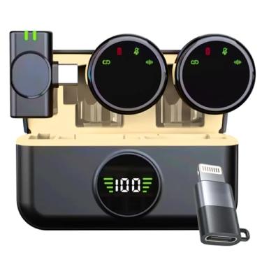 Imagem de Microfone de Lapela Sem Fio Profissional Compatível iPhone/Tipo-C Moderno 2 Mini Microfones Redução Cancelamento de Ruído Compatível com Android Ideal para Gravação, Podcast, Portátil (IPHONE)