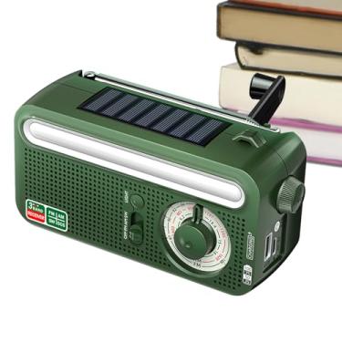 Imagem de Rádios Portáteis AM/FM, Rádio de Emergência Portátil com Energia Solar e Manivela, Lanterna LED Recarregável Solar com Lâmpada de Leitura e Alarme SOS para, Homens e Mulheres