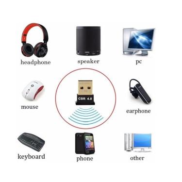 Imagem de Adaptador Usb BT 5.0 Csr Dongle Para Pc E Notebook - Preto