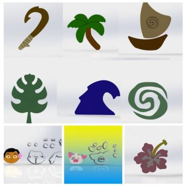 Imagem de Cortador Kit Moana Baby Com 9 Modelos Tamanho 5Cm