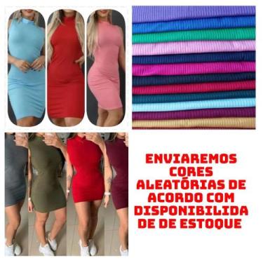 Imagem de Kit c/10 Vestidos Gola Alta Canelado - EMPÓRIO J, Gola c, 10 variados,
