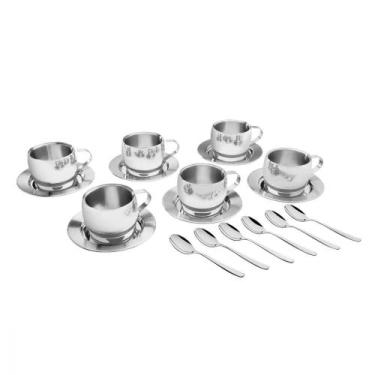 Imagem de Jogo Aço Inox para Chá e Cappuccino 18 Peças Tramontina