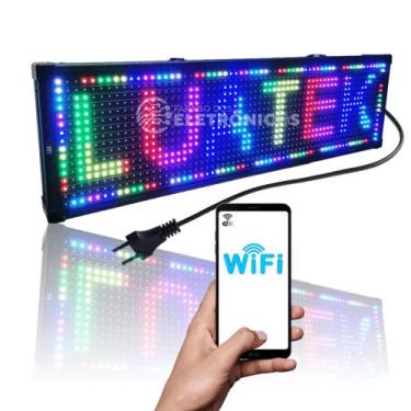 Imagem de Painel Full Letreiro Digital Wi-fi Luminoso LED RGB 6820 Interno Bivol