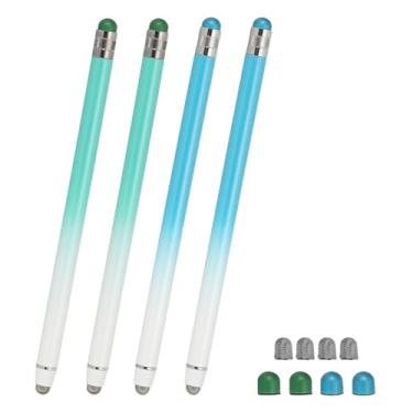 Imagem de PATIKIL 4 canetas Stylus para telas sensíveis ao toque, 2 em 1, caneta universal de alta sensibilidade, capacitiva para celulares, tablets, laptops, dispositivos com tela sensível ao toque, azul