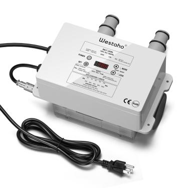 Imagem de WESTAHO Gerador De Cloro Salino, Sistema Cloração Piscinas Water Com Células Titânio Fabricadas Nos Eua, Para Acima Do Solo Até 15.000 Galões, Intex Compatíveis, À Prova D'Água Ip66
