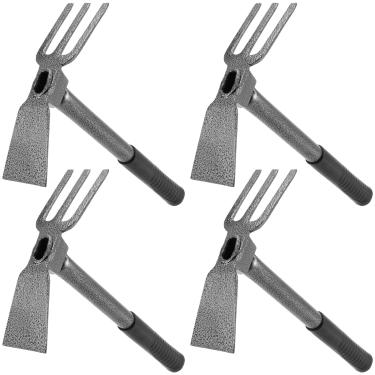 Imagem de MOUYAT Peças 2 Em 1 Enxada Dupla De Jardim E Cultivador, 9 X 14" Ferramenta Capina Cabeça Dupla, Cultivador Manual Resistente À Prova Ferrugem, 3 Pontas Com Cabo Para Escavação