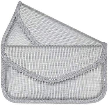 Imagem de No Snooping Allowed Protetor De Chaveiro Faraday (Pacote Com 2), Bolsa/Bolsa Premium, Bloqueador Sinal Carro, Bolsa Bloqueadora Privacidade Para Celular (Prata)