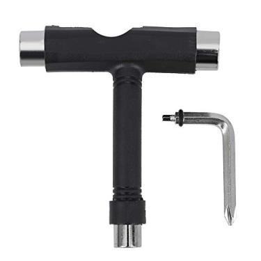 Imagem de Profissional Kit de Ferramentas de Skate Multipurpose L T Tipo Chave Cinco Funções Preto Ajustar Aperte Fix Porcas Parafusos Para Skate Manutenção Reparação Plástico Metal 10x11cm