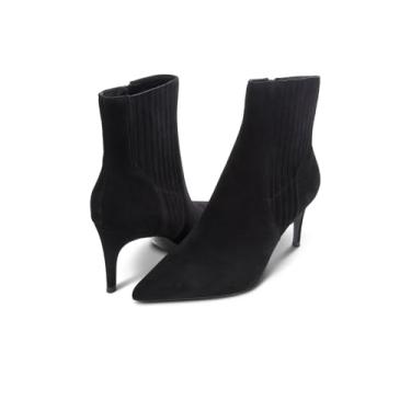 Imagem de VANELi Bota feminina Dearan no tornozelo, Camurça preta, 9 Narrow
