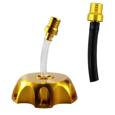 Imagem de DEHE Tampa de tanque de combustível de alumínio CNC com válvula de respiro para 50cc 70cc 90cc 110cc 125cc 140cc 150cc 160cc Pit Dirt Bike Moto ATV Gold