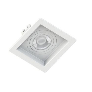 Imagem de Spot Embutir Quadrado Branco ABS Recuado P/ 1xMR16 Dicroica - EMBUTIDO