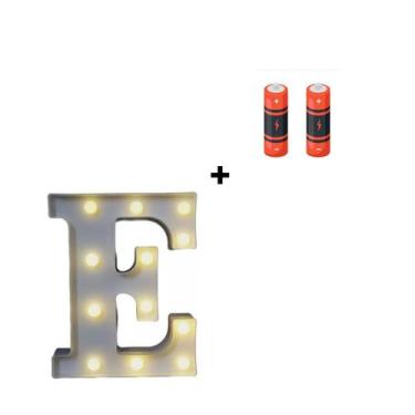 Imagem de Letra Luminária Led 3d Festa Decoração + Pilha Grátis - Partiufesta, E