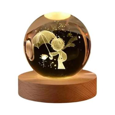Imagem de Luz Noturna Galáxia Cristal 3D Lâmpada Planetária Bola De Cristal Bril
