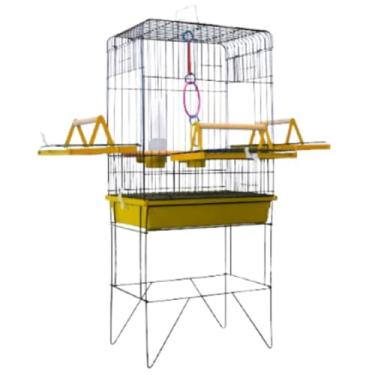 Imagem de VIVEIRO GAIOLA CALOPSITA PASSÁROS AVES TRIPLEX(SLIM BLACK/AMARELO)
