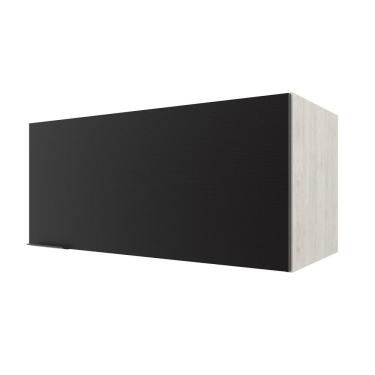 Imagem de Armário Aéreo para Geladeira Bartira Rubi com 1 Porta e 80cm de Largura – Freixo/Preto Poah