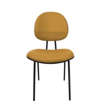 Imagem de Cadeira Fixa Executiva Zeus - Maiart, Laranja, Couro Sintetico Corano