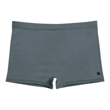 Imagem de Sunga Boxer Box Praia Mash Confortável Lisa Laterais Largas, Cinza, M