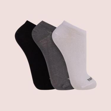Imagem de Kit 3 Pares Meia Soquete Masculina Sport Trifil Dia a Dia, Chumbo, Pre