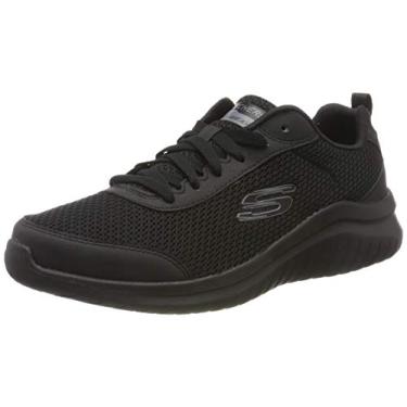 Imagem de Skechers Tênis masculino de cano baixo, Acabamento preto de malha preta em poliuretano, 11
