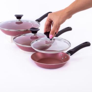 Imagem de Frigideira Ceramica Antiaderente Fogão Cooktop Ind (Sem Tampa,Rosa)