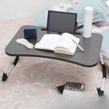Imagem de Suporte Notebook Multiuso 47.5x29.5x21Cm Mesa Dobrável Portátil Para Estudos Trabalho Multiuso(PRETO 47.5X29.5CM)