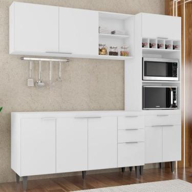 Imagem de Armário de Cozinha CP02 Para Pia 150cm Pérola Z34 Branco - Mpozenato, 