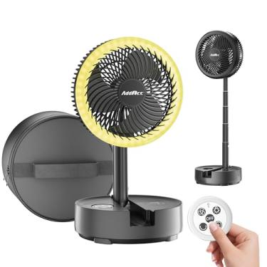 Imagem de Ventilador operado por bateria de 40000 mAh - Ventilador dobrável recarregável, corrida de 106H, oscilação de 9 velocidades, alimentado por bateria com temporizador e luz para acampamento, viagem