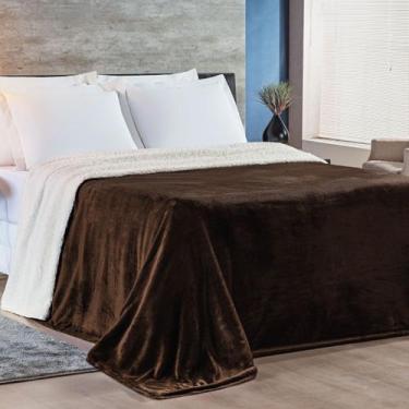 Imagem de Cobertor Alaska King Manta Flannel e Sherpa - Bia Enxovais, Marrom