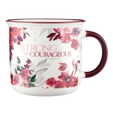 Imagem de Faithworks Presentes cristãos - Presente inspirador para mãe/irmã/avó caneca de café de cerâmica, comporta 30 ml líquidos, forte e corajoso