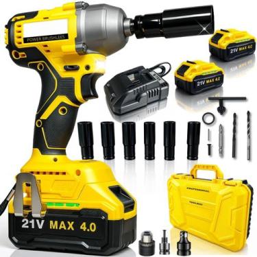 Imagem de Parafusadeira Furadeira Chave Impacto 21V Brushless Torque 350Nm Recar