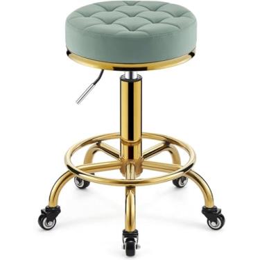 Imagem de Banquinho Com Apoio Para Os Pés, Banquinho Para Laboratório De Tatuagem De Guitarra Workbeh Médico, Cadeira De Massagem Giratória De Altura Ajustável, Orange