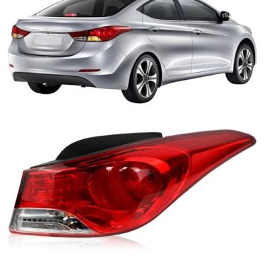 Imagem de KAKSEY Conjunto de luz traseira Helogan com lâmpada adequada para Hyundai Elantra 2011 2012 2013 (Sedan de 4 portas), lâmpada traseira de freio substitui 924023Y000 HY2805119 (lado direito do