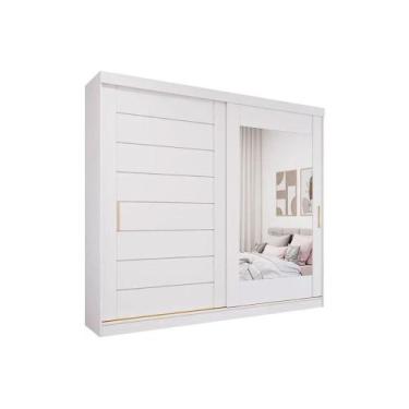 Imagem de Guarda Roupas 2 Portas de Correr (1 c/ Espelho) e 8 Gavetas Florença B