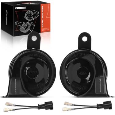 Imagem de A-Premium Buzina de carro elétrico de 2 peças compatíveis com Ford Focus, Edge, Mustang, Fiesta, Maverick, Kuga, Mondeo e Chevrolet Trax, Spark, Captiva, Aveo, Caracol, Buzina
