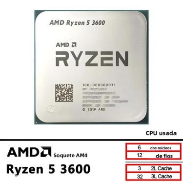 Imagem de AMD usado Ryzen 5 3600 R5 3600 3,6 GHz GAMING Zen 2 7NM 65W L3 = 32M 1